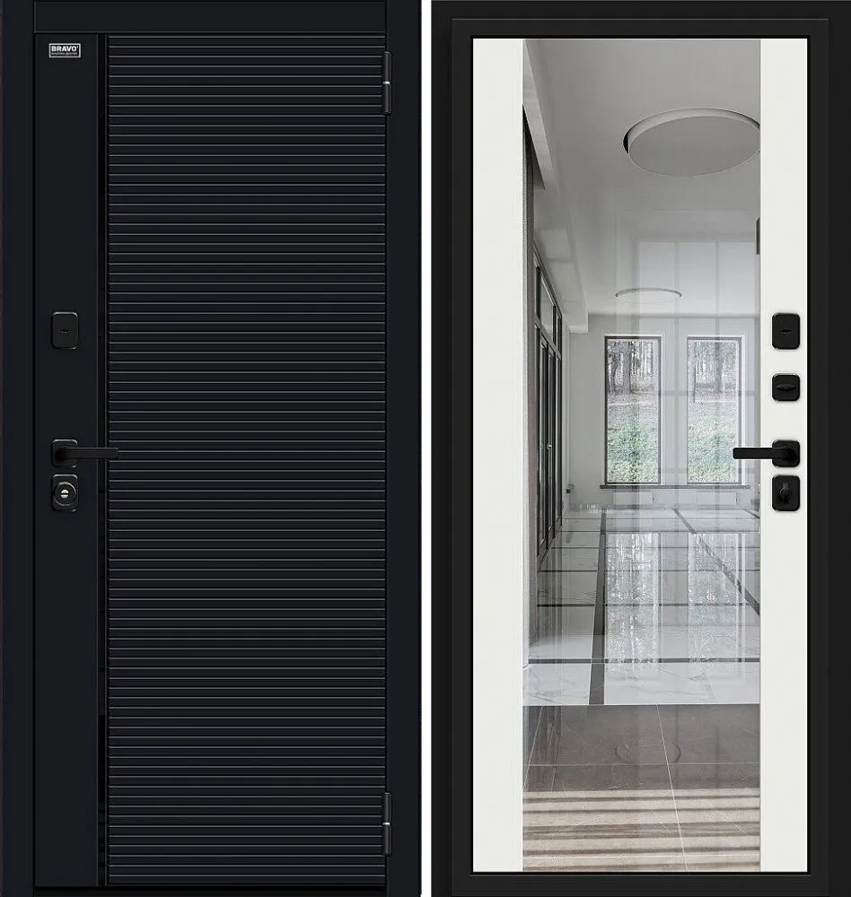 Фото Дверь Браво Лайнер-3 Total Black/Off-white DIS006767